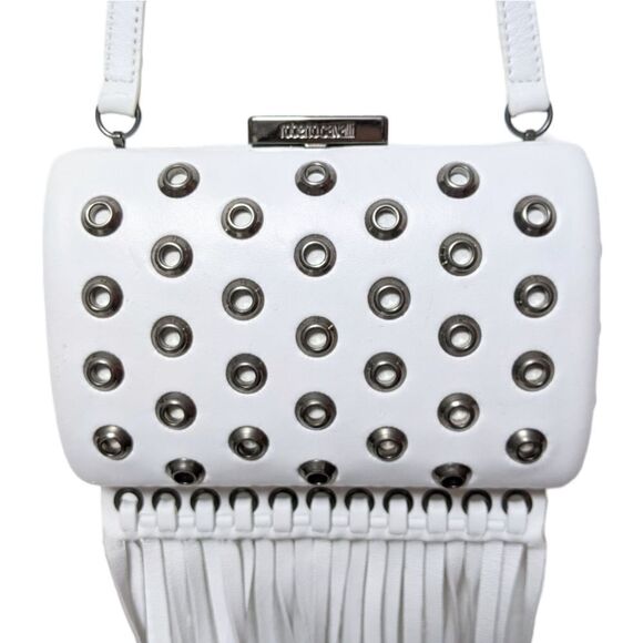 ROBERTO CAVALLI Leather Grommet Fringe Crossbody Bag - Picture 2 of 11